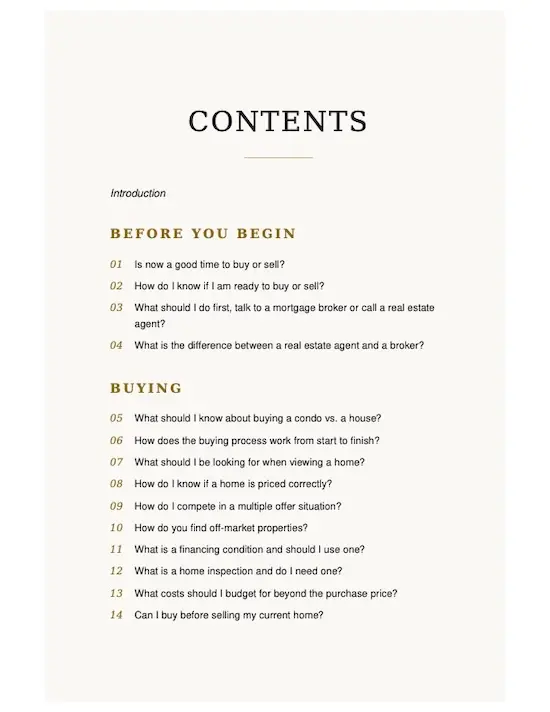 Table of contents