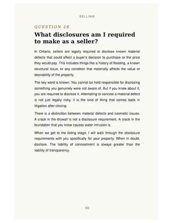 Sample question on disclosure