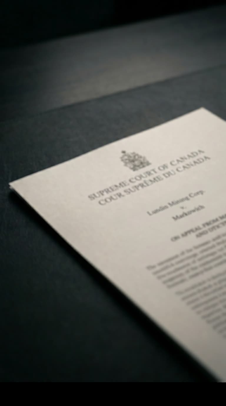 Supreme Court of Canada — Lundin Mining Corp. v. Markowich